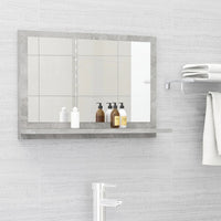 Specchio da Bagno Grigio Cemento 60x10,5x37cm Legno Multistrato 804566