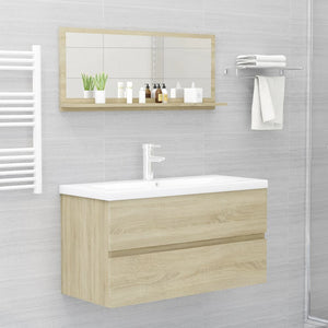 Specchio da Bagno Rovere Sonoma 90x10,5x37 cm Legno Multistrato 804583