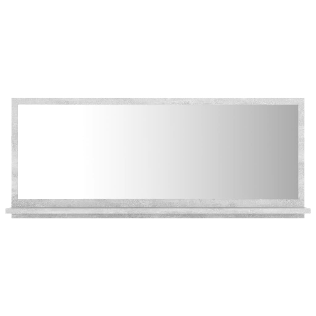 Specchio da Bagno Grigio Cemento 90x10,5x37cm Legno Multistrato 804584