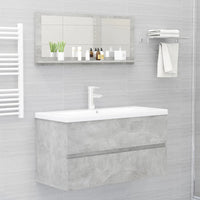 Specchio da Bagno Grigio Cemento 90x10,5x37cm Legno Multistrato 804584