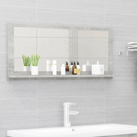 Specchio da Bagno Grigio Cemento 90x10,5x37cm Legno Multistrato 804584