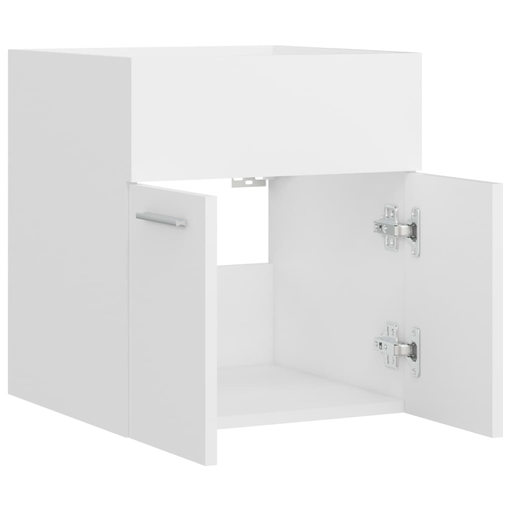 Mobile Sottolavabo-Armadietto da bagno Bianco 41x38,5x46 cm in Multistrato