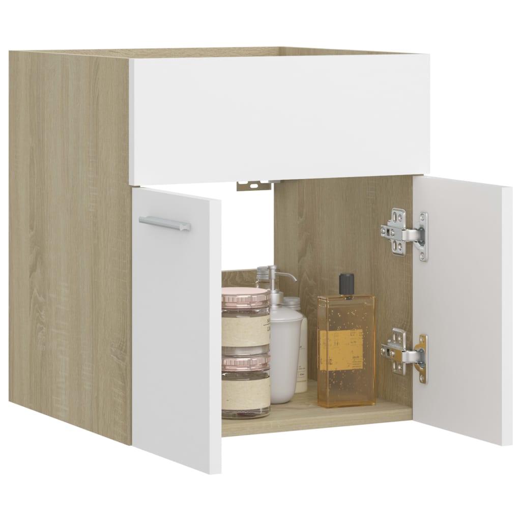 Mobile Sottolavabo Bianco Rovere Sonoma 41x38,5x46 Multistrato 804643