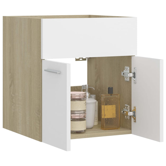 Mobile Sottolavabo Bianco Rovere Sonoma 41x38,5x46 Multistrato 804643