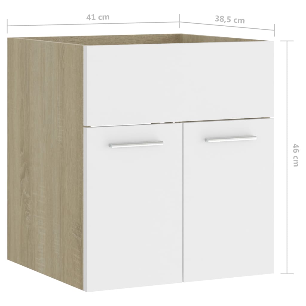 Mobile Sottolavabo Bianco Rovere Sonoma 41x38,5x46 Multistrato 804643