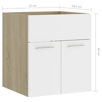 Mobile Sottolavabo Bianco Rovere Sonoma 41x38,5x46 Multistrato 804643