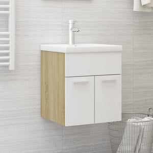Mobile Sottolavabo Bianco Rovere Sonoma 41x38,5x46 Multistrato 804643