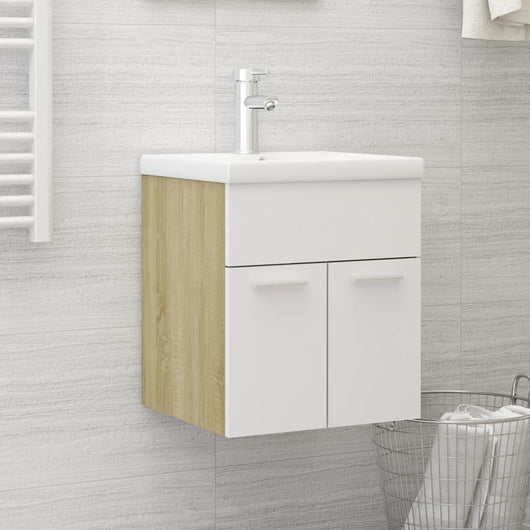 Mobile Sottolavabo Bianco Rovere Sonoma 41x38,5x46 Multistrato 804643