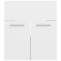 Mobile Sottolavabo-Armadietto da bagno Bianco Lucido 41x38,5x46cm Legno Multistrato