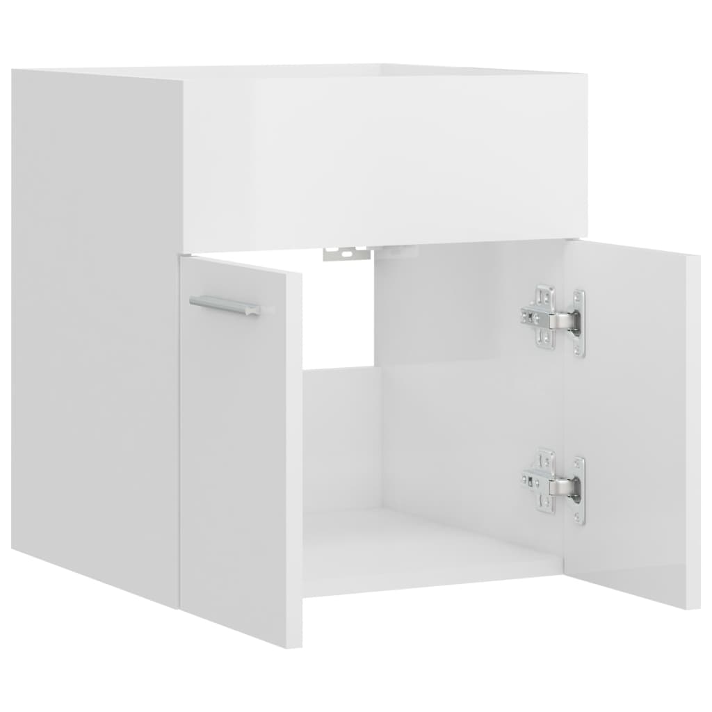 Mobile Sottolavabo Bianco Lucido 41x38,5x46cm Legno Multistrato 804644