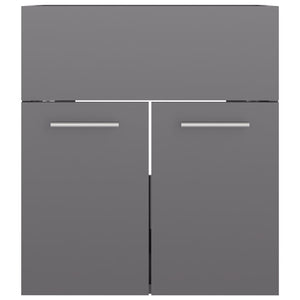 Mobile Sottolavabo Grigio Lucido 41x38,5x46cm Legno Multistrato 804646