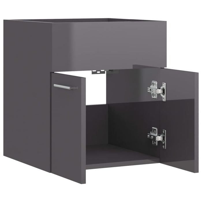 Mobile Sottolavabo Grigio Lucido 41x38,5x46cm Legno Multistrato 804646