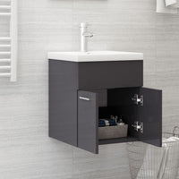 Mobile Sottolavabo Grigio Lucido 41x38,5x46cm Legno Multistrato 804646
