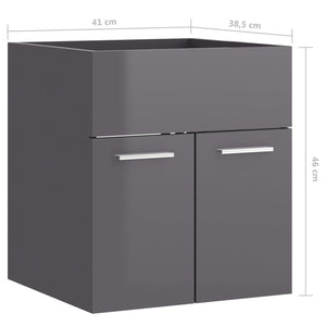 Mobile Sottolavabo Grigio Lucido 41x38,5x46cm Legno Multistrato 804646