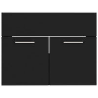 Mobile Sottolavabo-Armadietto da bagno Nero 60x38,5x46 cm in Legno Multistrato