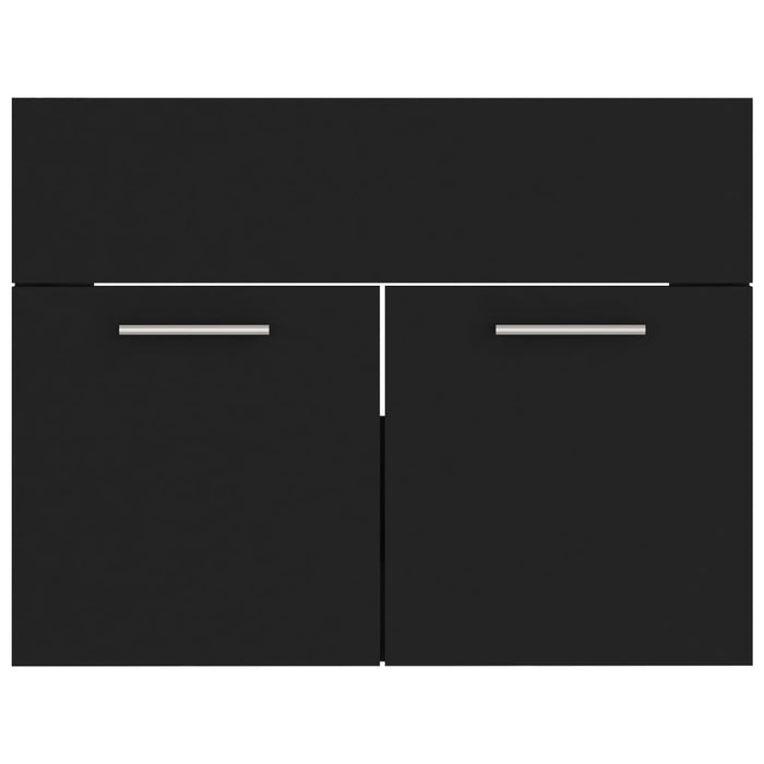 Mobile Sottolavabo-Armadietto da bagno Nero 60x38,5x46 cm in Legno Multistrato