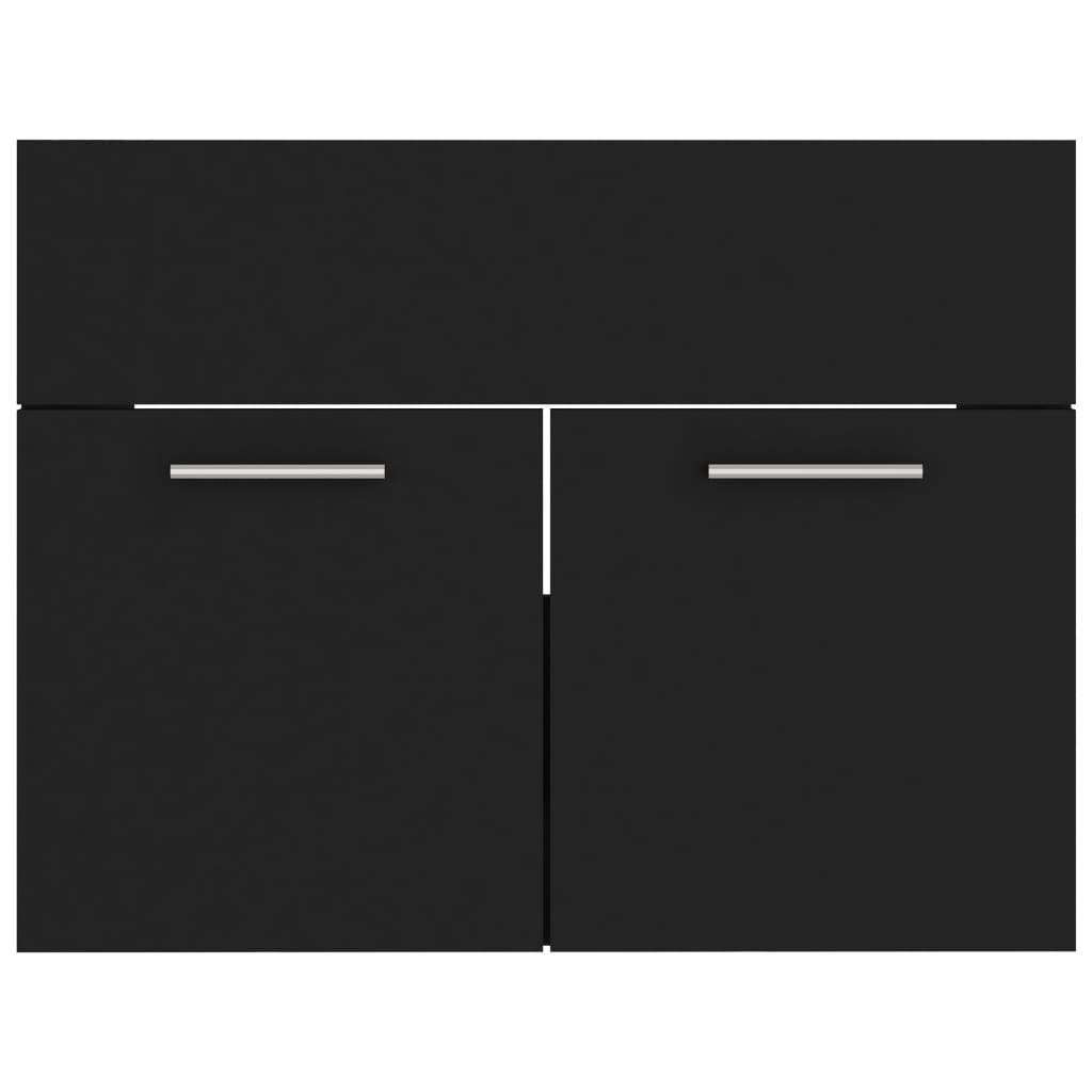 Mobile Sottolavabo Nero 60x38,5x46 cm in Legno Multistrato 804648