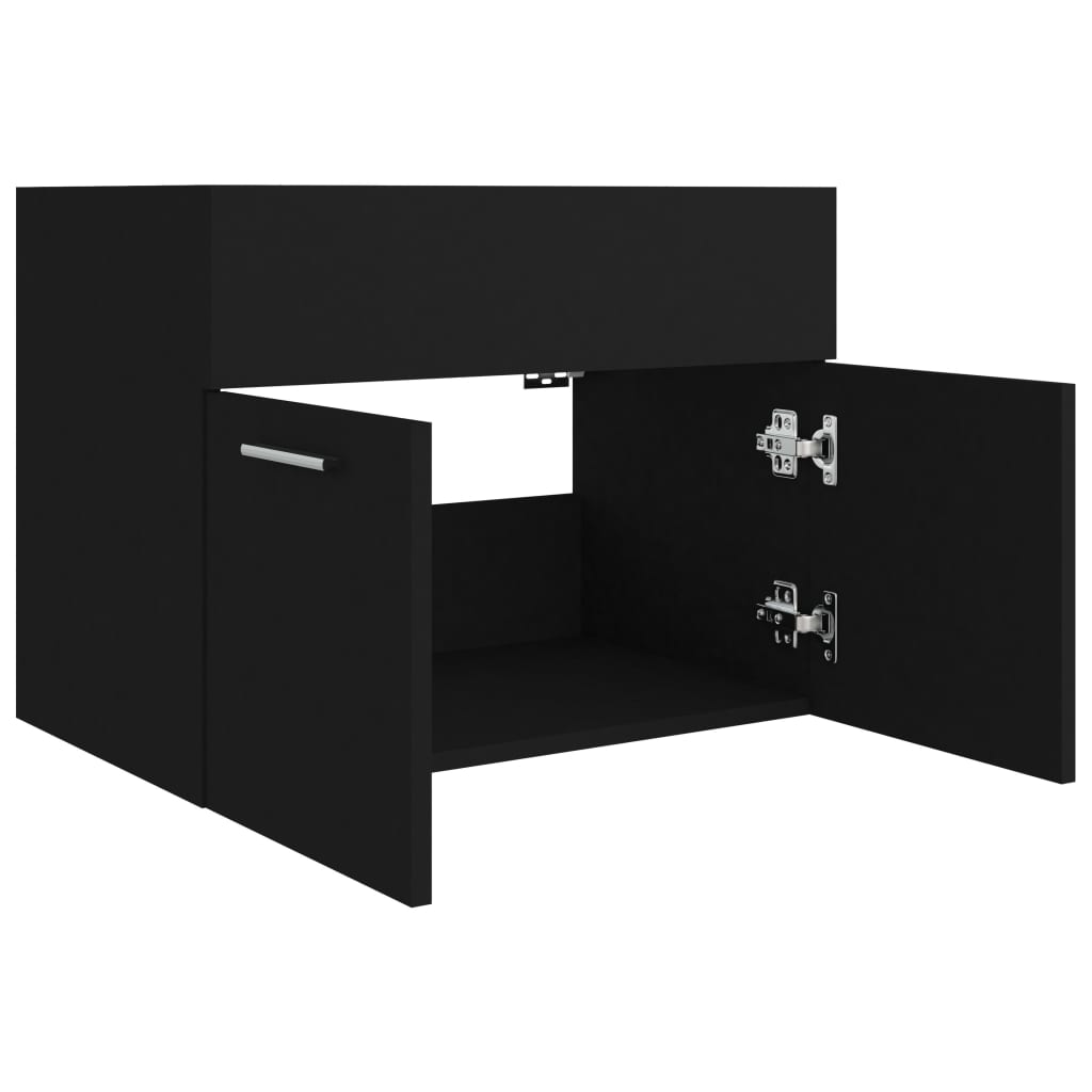 Mobile Sottolavabo Nero 60x38,5x46 cm in Legno Multistrato 804648