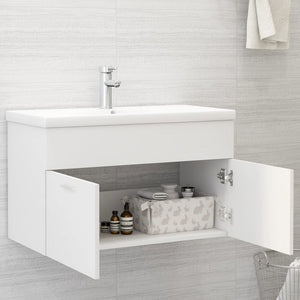 Mobile Sottolavabo Bianco 80x38,5x46 cm in Legno Multistrato 804656