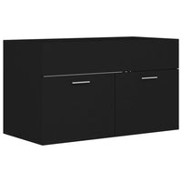 Mobile Sottolavabo Nero 80x38,5x46 cm in Legno Multistrato 804657