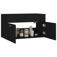 Mobile Sottolavabo Nero 80x38,5x46 cm in Legno Multistrato 804657