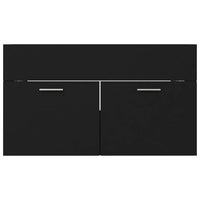 Mobile Sottolavabo-Armadietto da bagno Nero 80x38,5x46 cm in Legno Multistrato