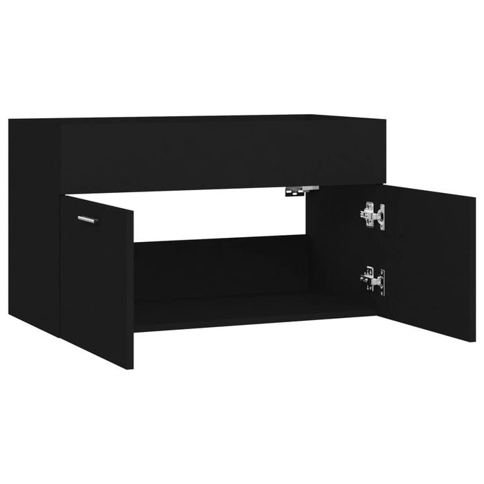 Mobile Sottolavabo Nero 80x38,5x46 cm in Legno Multistrato 804657