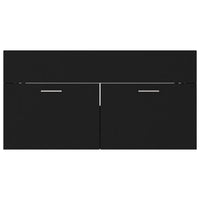 Mobile Sottolavabo-Armadietto da bagno Nero 90x38,5x46 cm in Legno Multistrato
