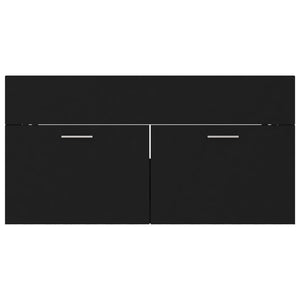Mobile Sottolavabo Nero 90x38,5x46 cm in Legno Multistrato 804666