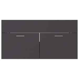 Mobile Sottolavabo Grigio 90x38,5x46 cm in Legno Multistrato 804667