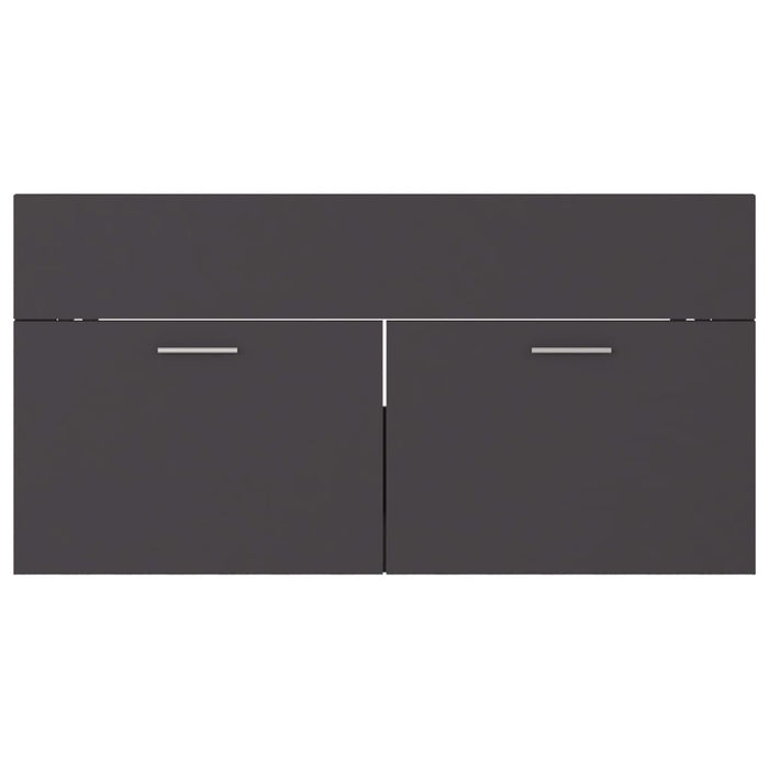 Mobile Sottolavabo Grigio 90x38,5x46 cm in Legno Multistrato 804667