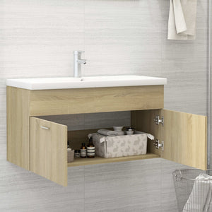 Mobile Sottolavabo Rovere Sonoma 90x38,5x46cm Legno Multistrato 804668
