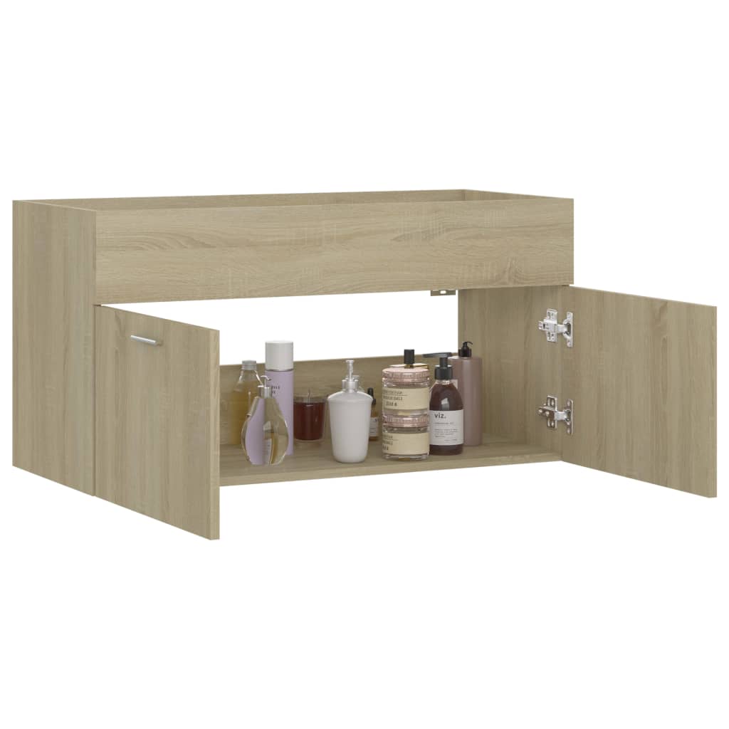 Mobile Sottolavabo Rovere Sonoma 90x38,5x46cm Legno Multistrato 804668