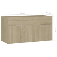 Mobile Sottolavabo Rovere Sonoma 90x38,5x46cm Legno Multistrato 804668