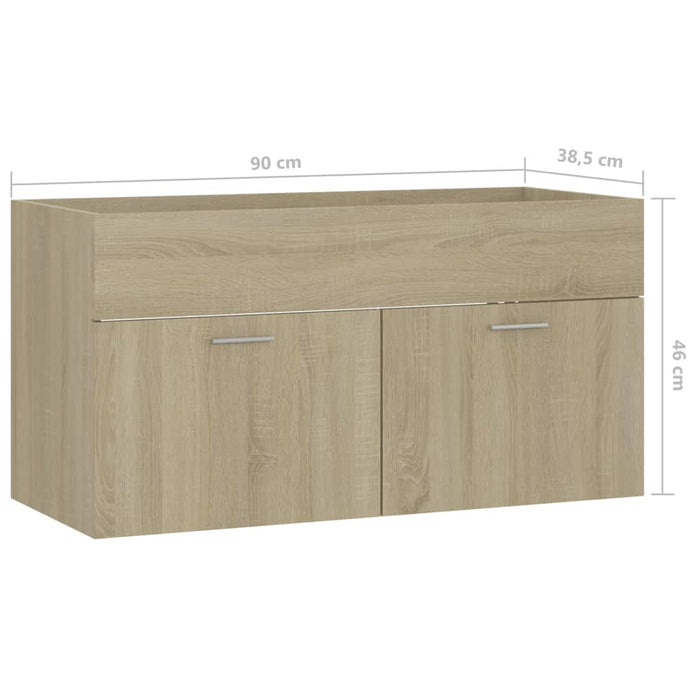 Mobile Sottolavabo Rovere Sonoma 90x38,5x46cm Legno Multistrato 804668