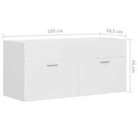 Mobile Sottolavabo Bianco 100x38,5x46 cm in Truciolato cod mxl 6606
