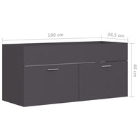 Mobile Sottolavabo Grigio 100x38,5x46 cm in Truciolato cod mxl 31354