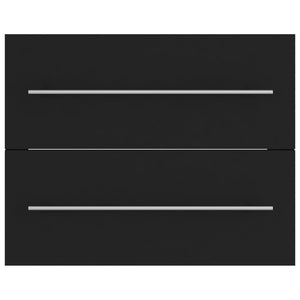 Mobile Lavabo-Armadietto da bagno Nero 60x38,5x48 cm in Legno Multistrato