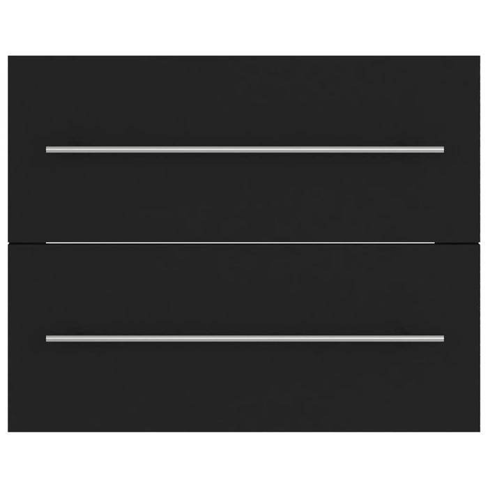 Mobile Lavabo-Armadietto da bagno Nero 60x38,5x48 cm in Legno Multistrato