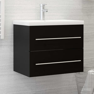 Mobile Lavabo Nero 60x38,5x48 cm in Legno Multistrato 804693