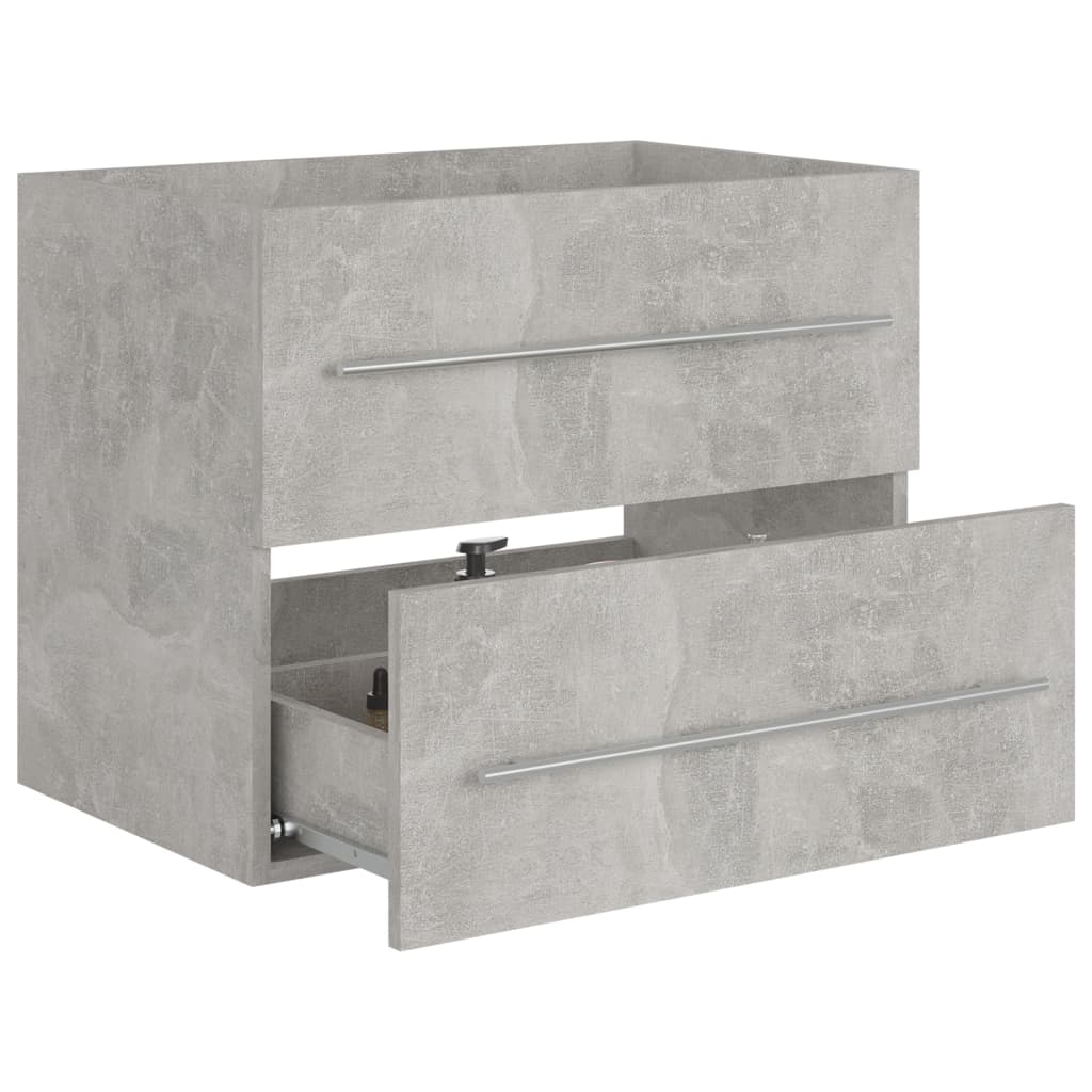 Mobile Lavabo Grigio Cemento 60x38,5x48 cm in Legno Multistrato 804696