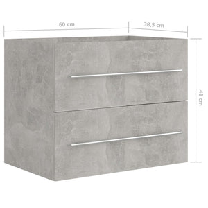 Mobile Lavabo Grigio Cemento 60x38,5x48 cm in Legno Multistrato 804696