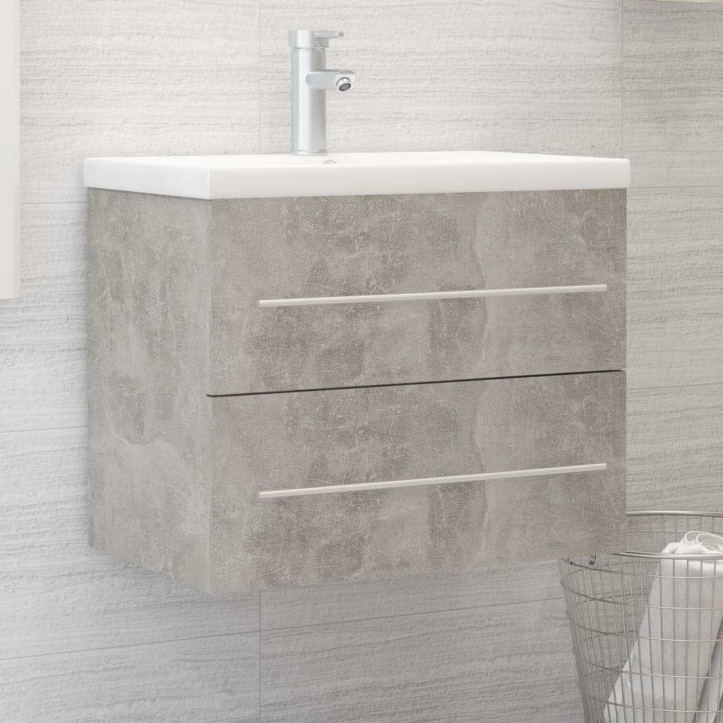 Mobile Lavabo Grigio Cemento 60x38,5x48 cm in Legno Multistrato 804696
