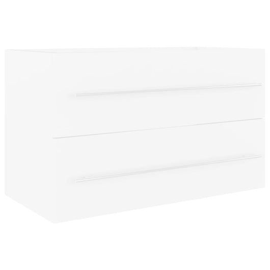 Mobile Lavabo-Armadietto da bagno Bianco 80x38,5x48 cm in Legno Multistrato