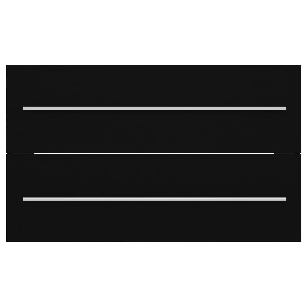 Mobile Lavabo Nero 80x38,5x48 cm in Legno Multistrato