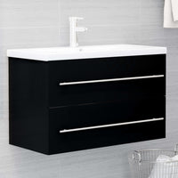 Mobile Lavabo Nero 80x38,5x48 cm in Legno Multistrato 804702
