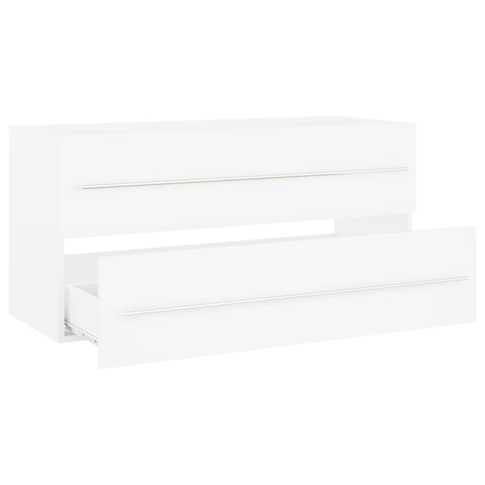 Mobile Lavabo-Armadietto da bagno Bianco 100x38,5x48 cm in Legno Multistrato