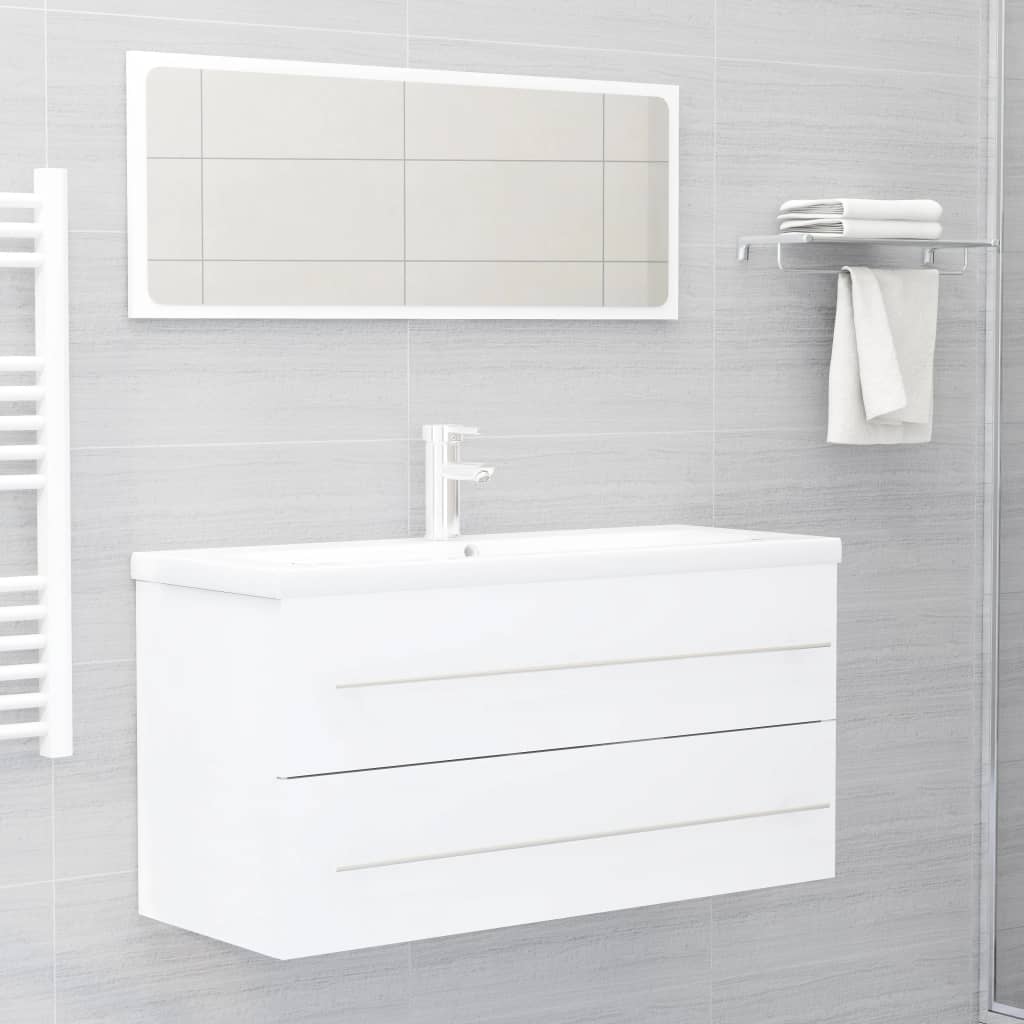 Mobile Lavabo Bianco 100x38,5x48 cm in Legno Multistrato