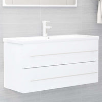 Mobile Lavabo-Armadietto da bagno Bianco 100x38,5x48 cm in Legno Multistrato