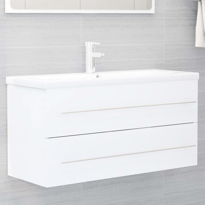 Mobile Lavabo Bianco 100x38,5x48 cm in Legno Multistrato